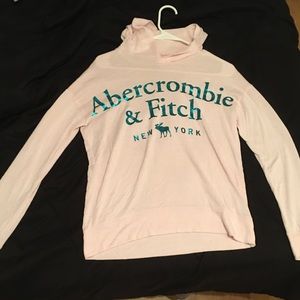 Abercrombie Kids light pink logo hoodie